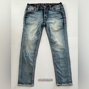 Rock Revival Jeans Women’s 31 X 30 “Easy” Ankle Skinny  Distressed Denim